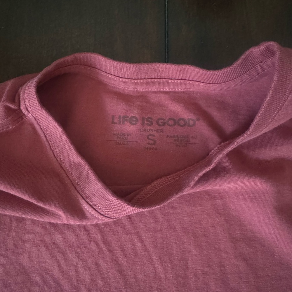 Life is Good Faded Red Men's Crusher T-Shirt Small 100% Cotton - Picture 4 of 7